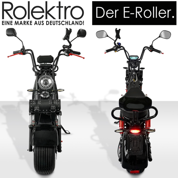 Rolektro E-Chopper 45 km/h | Lithium-Akku | 2-Personen | Akku herausnehmbar