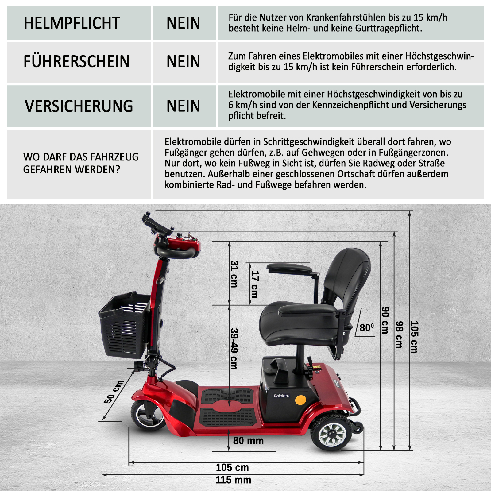 E-Trike klappbar | Rolektro 6 Mobil Pfalz | km/h