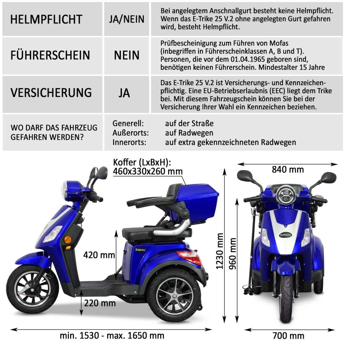 Rolektro E-Trike 3-Rad km/h BESTPREIS - 25